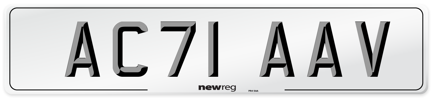AC71 AAV Number Plate from New Reg